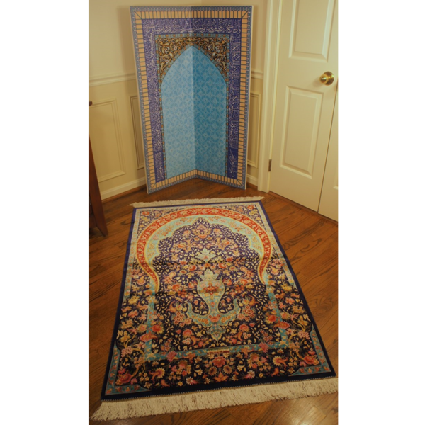 Luxury Persian Silk Prayer Rug - Large Size - Image 5