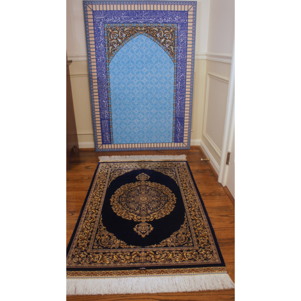 Luxury Persian Silk Prayer Rug - Standard Size - Image 2